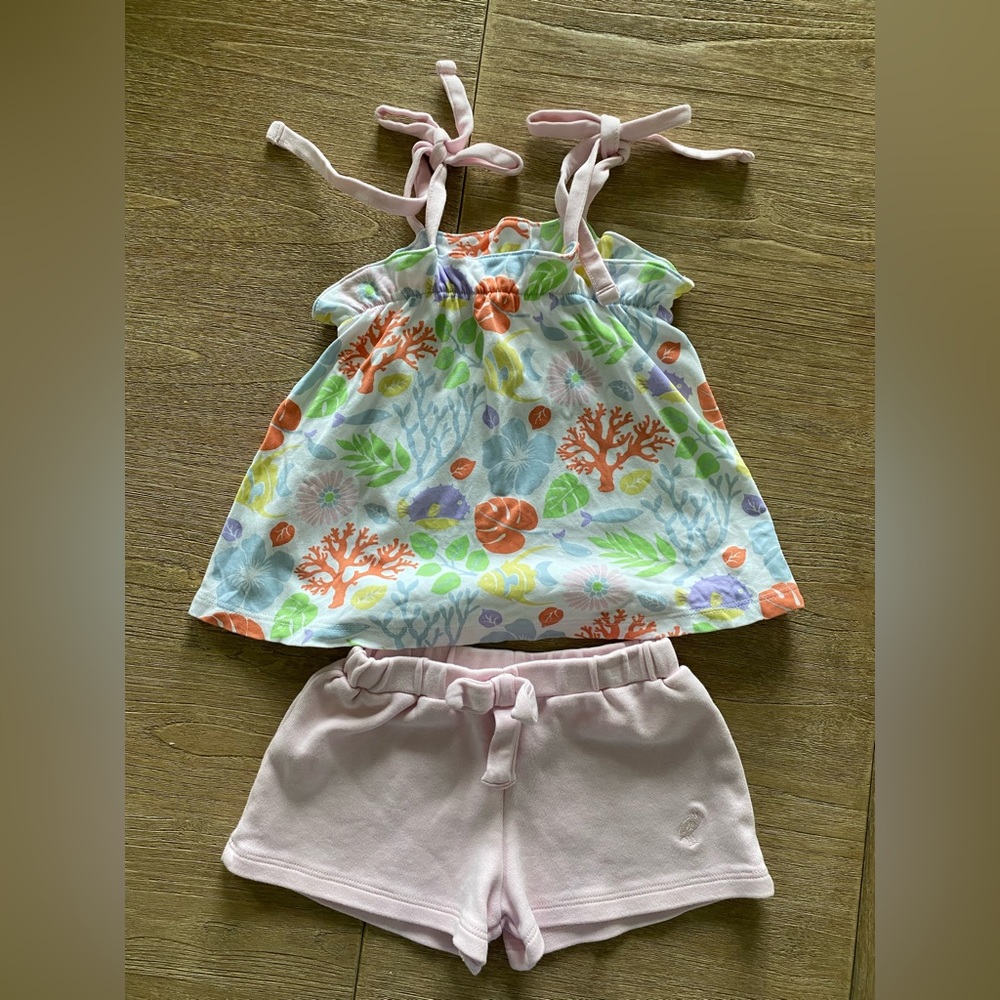 TBBC swing top size 2t and pink shorts 18-24m